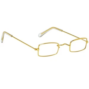 Santa or Mrs Claus Square Reading Glasses, Gold - Picture 1 of 1