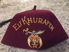 Vintage Shriner's Fez Hat - Elf Khurafeh - Jeweled w/ Tassle - Size Large