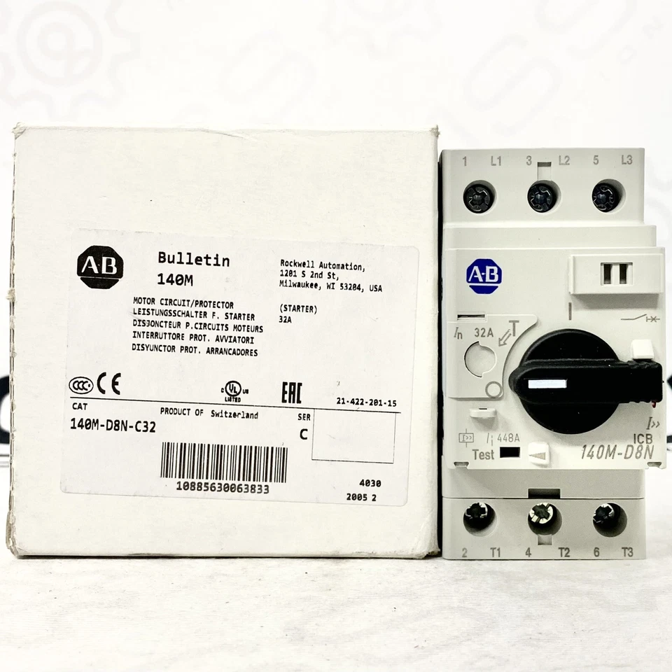 Allen Bradley 140M-D8N-C32 Motor Circuit Protector 32A 600V Bulletin 140M New - Image 1 of 4