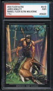 2022 FLEER ULTRA JAMES HOWLETT MARVEL FLEER ULTRA WOLVERINE #A-13 SOC POP1 AUTH - Picture 1 of 2