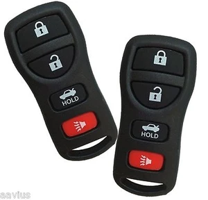 2 Replacement Keyless Entry 4 Button Remote Key Fob Alarm Transmitter For Nissan - Picture 1 of 2