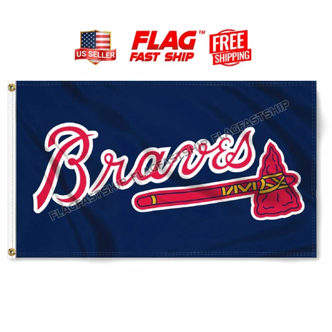 Atlanta Braves Flags 3x5  Banner Sign Baseball Man Cave New FREE Shipping 2022 Cover