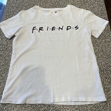 H&M Womens FRIENDS TV Show Shirt White Short Sleeve Tee Size Small EUC
