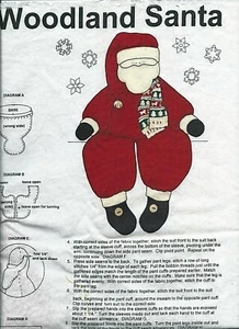 Woodland SANTA cut & sew Stuffed HOLIDAY Decor DOLL Christmas TOY cotton FABRIC - Picture 1 of 1