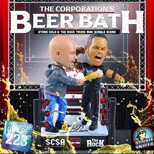 STONE COLD STEVE AUSTIN vs The ROCK "Beer Bath Truck"  WWF WWE Bobblehead - Picture 1 of 12