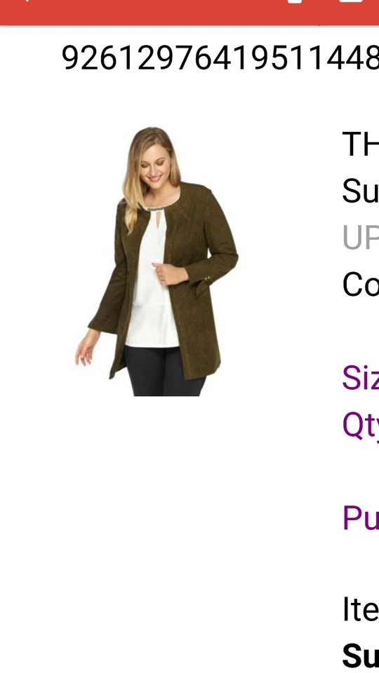 The Limited olive green suede duster jacket size 20w NWT - Image 1 of 1