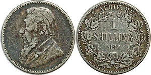 AFRIQUE DU SUD 1 SHILLING 1892 KM#5 SILVER 0.925 - Bild 1 von 1