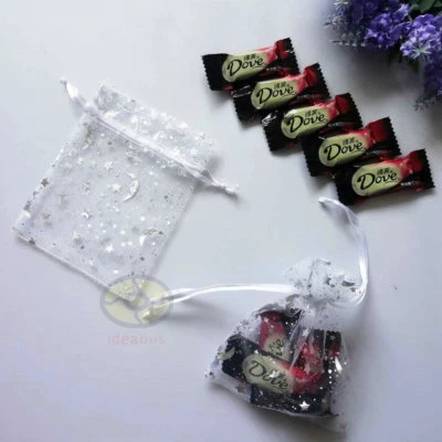 Bolsas de organza con patrón de impresión 25/50/100 piezas bolsas para joyas bodas 4,75"x3,5" Foto 1 de 4