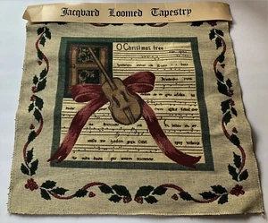 Olde Greensborough VIOLIN O Christmas Tree TAPESTRY Jacquard Fabric PANEL NEW - Picture 1 of 1
