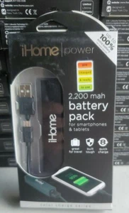 iHome 2,200 mAh Battery Pack - Black - IH-CT213B - LOT OF 2 - Picture 1 of 2