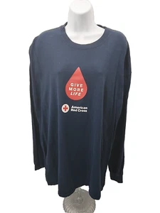 “Gildan CRUZ ROJA AMERICANA”-Azul Marino/Rojo y Blanco Logo-Talla 2XL-Manga Larga T Etiqueta NWO - Imagen 1 de 7