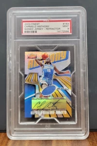 Carmelo Anthony 2003-04 Topps Finest Refractor Jersey RC Auto 62/250 PSA 9 - Picture 1 of 3
