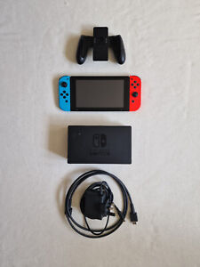 New listingNintendo Switch Console Neon Blue and Neon Red with Dock Grip Charger HDMI Cable