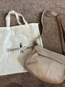 Gianni Conti Vera Pelle Genuine Leather Hand Bag Crossbody Shoulder Bag - Picture 1 of 8