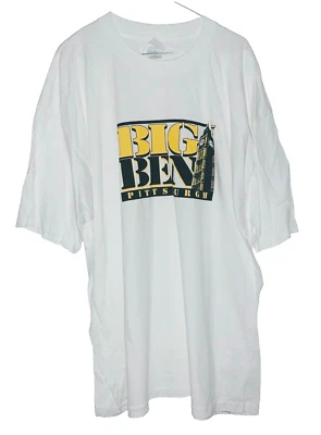 Camiseta Big Ben Roethlisberger Pittsburgh Steelers Talla 2XL Blanca Nueva Sin Etiquetas NFL Foto 1 de 2