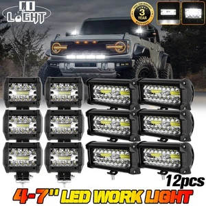 4/7" LED Work Light Bar Spot Flood Driving Offroad 4WD Truck UTV SUV 2/4/10PCS - Picture 1 of 27