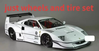 Resin Model 1/24th Ferrari F40 Liberty Walk Wheel and Tire Set Unpainted Toys  - Image 1 of 2