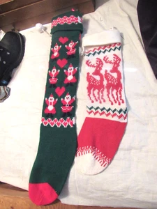 2 Acrylic Christms Stockings - 2 Different Sizes - Picture 1 of 6