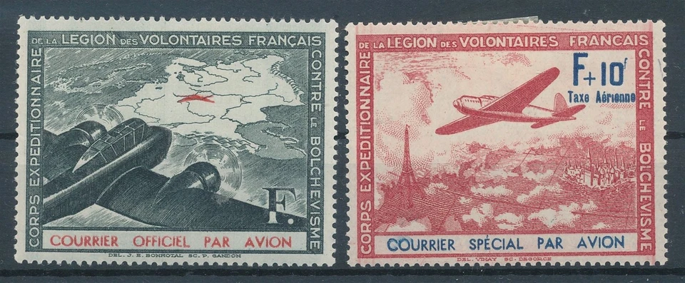 856471) DR Feldpost Frankreich Nr.II+III* Flugpostvignetten - Bild 1 von 1