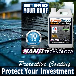NANO ROOF COATING PROFESSIONAL ASPHALT SHINGLE STAIN UV SUN FADE PROTECTION - Picture 1 of 11