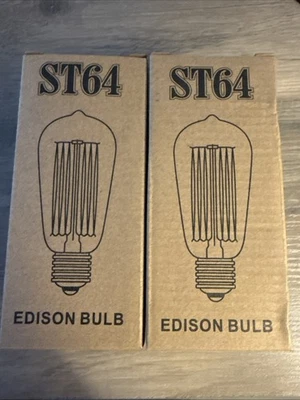 Vintage Edison Style Bulbs, ST64, 40W, Set of 2 - Image 1 of 4