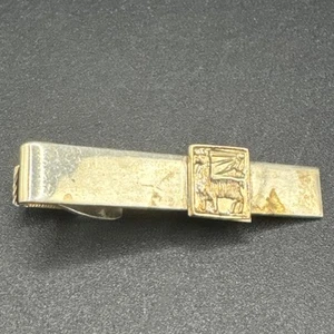 1,75 Zoll zweifarbige Sterlingsilber Lama Krawattennadel Clip 6 g 925 S15 - Bild 1 von 5