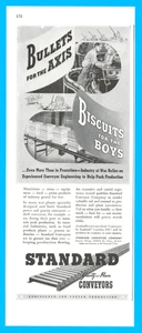 Standard Conveyors St. Paul war effort bullets biscuits 1943 vintage print ad - Picture 1 of 4
