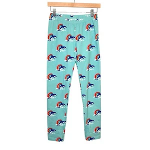 Hanna Andersson Youth Dolphin Rainbow Print Long John Pajamas in Cotton Blend 14 - Picture 1 of 10