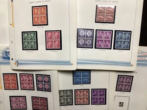Scott #1030-1052 postfrisch NH 1954 LIBERTY Plattenblöcke mit Halterungen weiße Ace Seiten - Bild 1 von 6