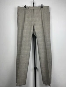 TOM FORD Basic Base A Wool Mohair Check Houndstooth Flat Front Pants 38"W x 34"L - Picture 1 of 10