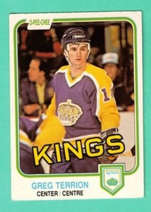 (1) GREG TERRION 1981-82 O-PEE-CHEE # 155 KINGS ROOKIE EX/EX+ CARD (H5115)