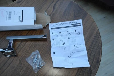 A Wall Mounted Square Chrome Toilet Roll Holder Instructions & Fittings New - Image 1 of 3