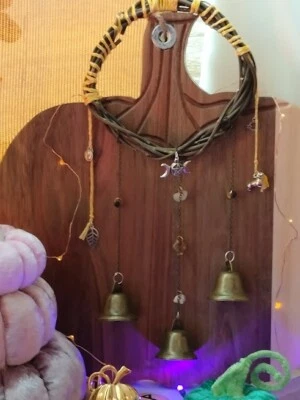WITCHES BELLS EXTRA  protection love charm crystals wind chimes wicca witch gift - Image 1 of 4