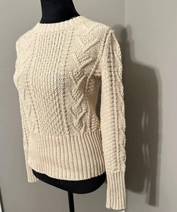 Vintage Gap Camel Heather Cable Knit Wool Long Sleeve Sweater | Size S C8 - Picture 1 of 10