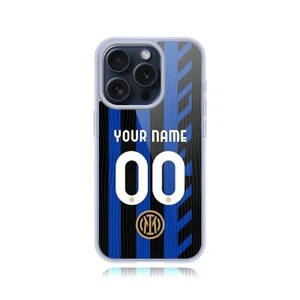 CUSTOM PERSONALIZED INTER MILAN 2024/25 KIT GEL CASE FOR APPLE iPHONE PHONES - Picture 1 of 8