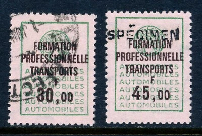 France 1964 revenue stamps Automobile AU185a AU187a brown inscriptions, specimen - Image 1 of 4
