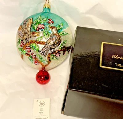 A CHRISTOPHER RADKO 1996 CUATRO PÁJAROS QUE LLAMAN ADORNO DE NAVIDAD 3573 DE 10000 Foto 1 de 4