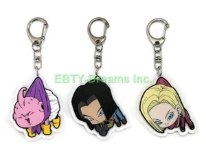 Set of 3 Dragon Anime Acrylic Keychain Android 17, 18, Majin Buu - Picture 1 of 2