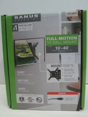 SANUS Full-Motion TV Mount for 13"-40" w/ 6' HDMI cable - Image 1 of 4