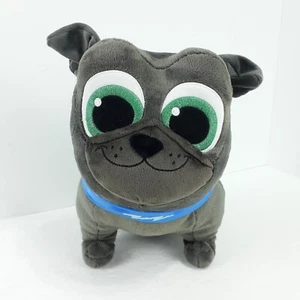 Disney Jr Puppy Dog Pals Bingo Plush Pug Gray Stuffed Animal Blue Collar 9” - Picture 1 of 14