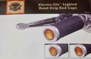 Harley original Lenkergriffendkappen LED Electra Glo Lighted Hand Grip Endcaps - Picture 1 of 2
