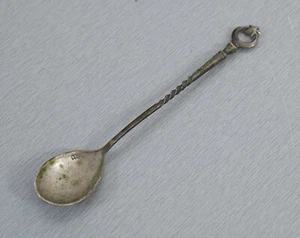 800er Silber Löffel Andenkenlöffel Mokkalöffel Zuckerlöffel orientalisch 60er J. - Bild 1 von 5