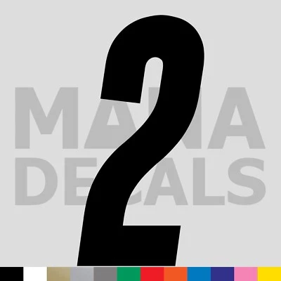 Calcomanía adhesiva troquelada de vinilo número dos 2 - bicicleta de carreras de coche de motocross Foto 1 de 2