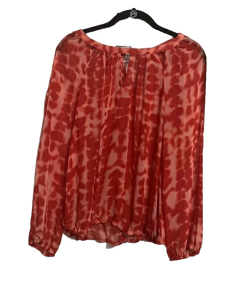 Jennifer Lopez - Orange Chiffon Top Sz M - Image 1 of 4