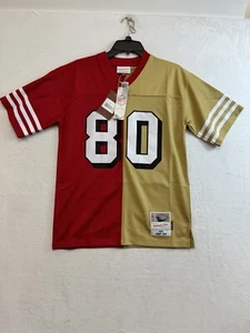 YOUTH San Francisco 49ers Jerry Rice M & N Scarlet/Gold Split Jersey Size 14/16 - Picture 1 of 9