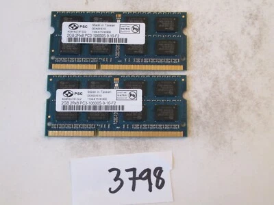PSC AS8F8G73F-DJ2 2x2Gb=4Gb 1333Mhz PC3-10600 DDR3 SODIMM laptop memory RAM 3798 - Image 1 of 2