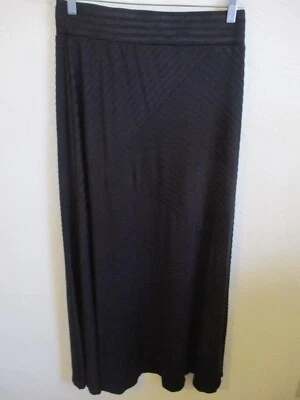 Wet Seal Black Maxi Skirt Size XL Lined Top Sheer Bottom Jacquard Stripe - Image 1 of 4