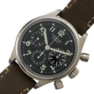 AUTH LONGINES WATCH AVIGATION BIG EYE L2.816.4.53.2 SS SS BLACK CASE:41MM F/S - Picture 1 of 9