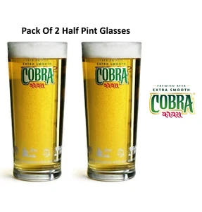 Cobra glass (2Pcs) Cobra Indian Lager Half Pint Glasses Cobra Glasses - Picture 1 of 8