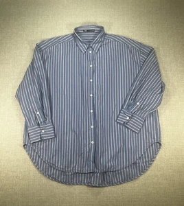 Zara Shirt Adult Large Blue Stripe Button Up Long Sleeve Classic Logo Mens - Picture 1 of 8